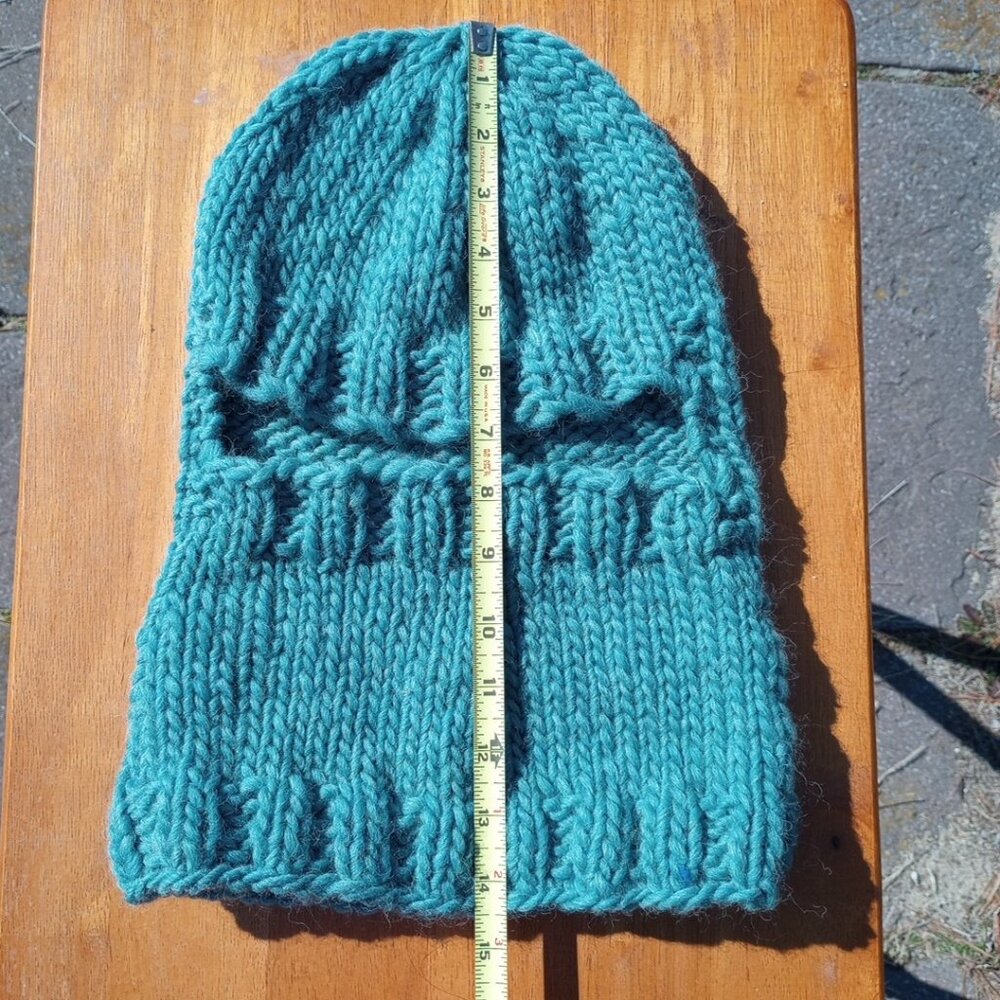 Men's Balaclava Knight Helmet Hat Beanie Neck Gaiter Hoodie Wool Sea Green M - Picture 10 of 13